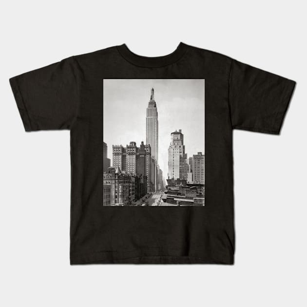 Empire State & Midtown Manhattan, 1931. Vintage Photo Kids T-Shirt by historyphoto